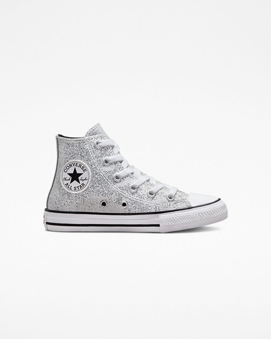 Tenis Converse Chuck Taylor All Star Glitter Cano Alto Menina Prateadas Cinzentas Pretas | PT Z0718T9